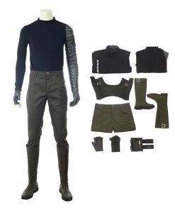 Marvel Avengers Infinity War Winter Soldier Bucky Barnes Cosplay Costume
