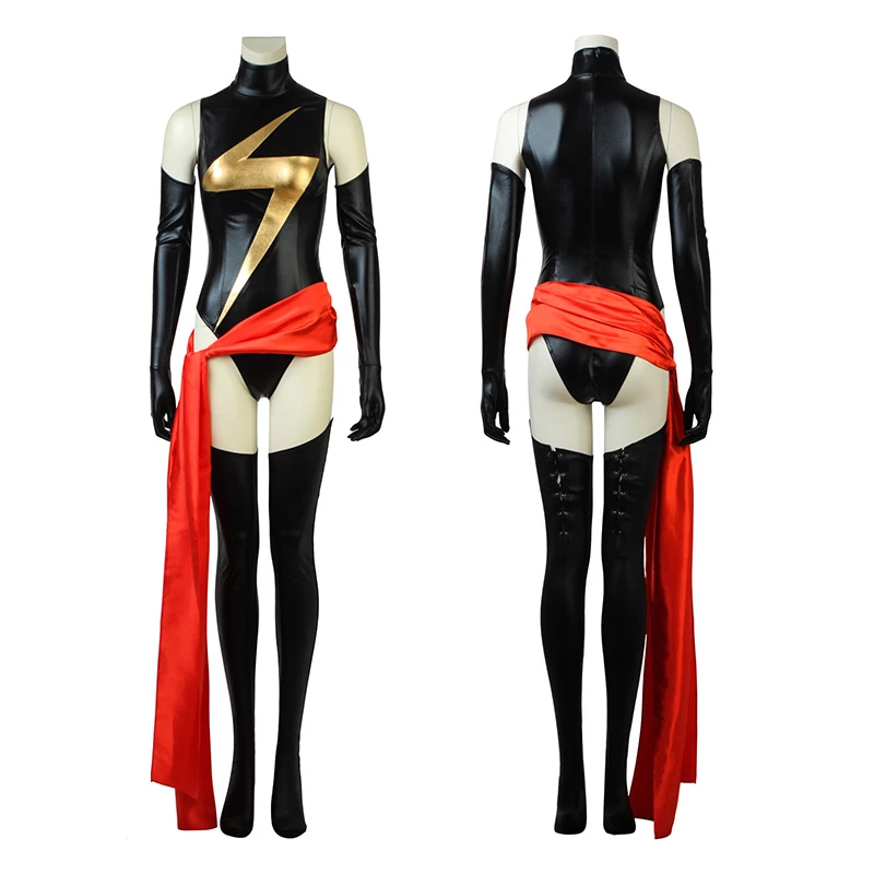 Captain Marvel Costume Carol Danvers Black Thunder Logo Jumpsuit Cosplay Costumes 3 Captain Marvel Costume Carol Danvers Black Thunder Logo Jumpsuit Cosplay Costumes