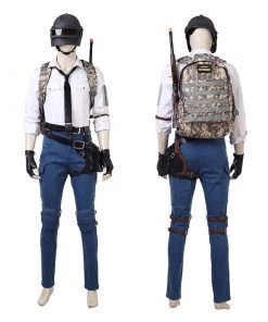 Top Level PUBG White Shirt Cosplay Costume