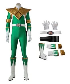 Burai Dragon Ranger Costume Green Mighty Morphin' Power Rangers Cosplay Costumes
