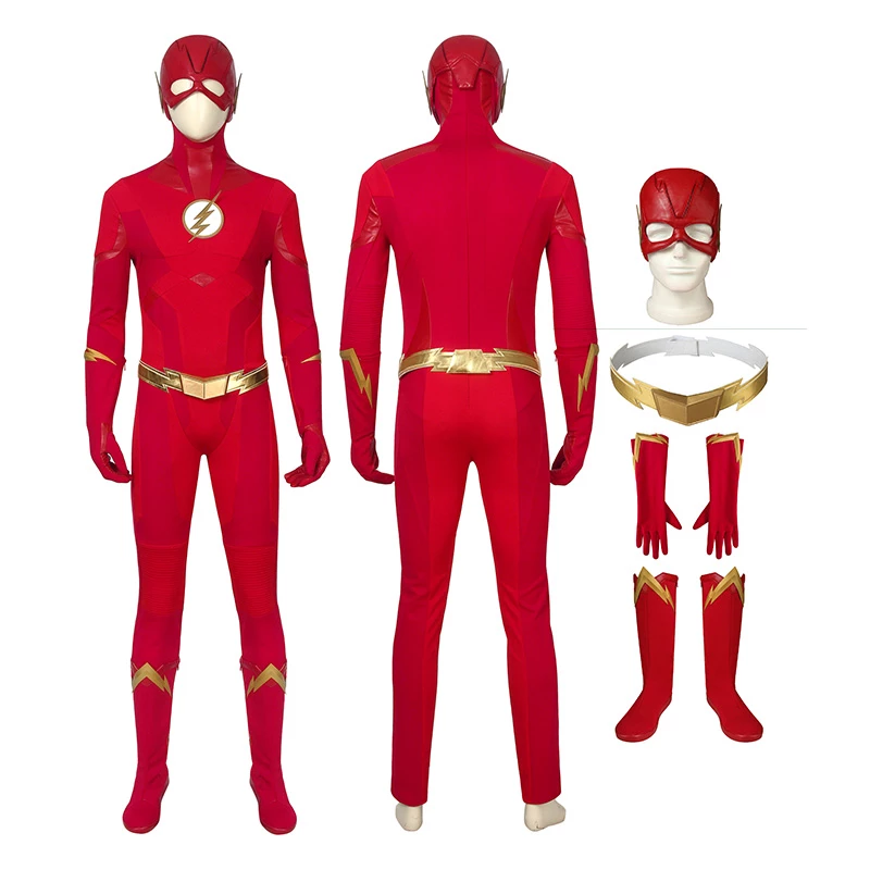 Halloween Barry Allen Suit TF Season 5 Cosplay Costume 3 Halloween Barry Allen Suit TF Season 5 Cosplay Costume