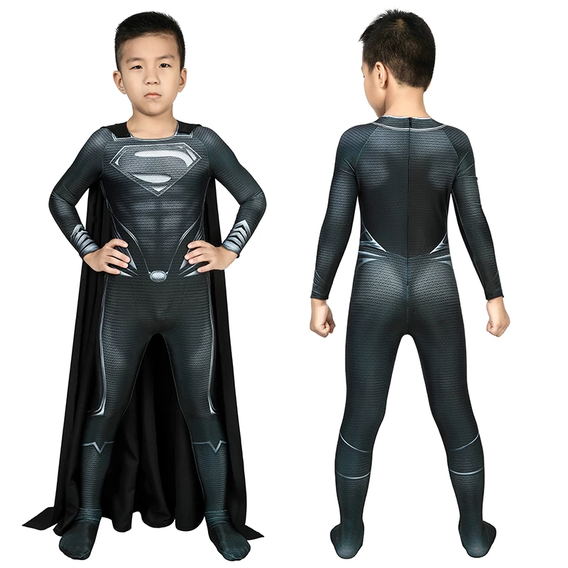 Kids Clark Kent Cosplay Costume Black Jumpsuit 3 Kids Clark Kent Cosplay Costume Black Jumpsuit