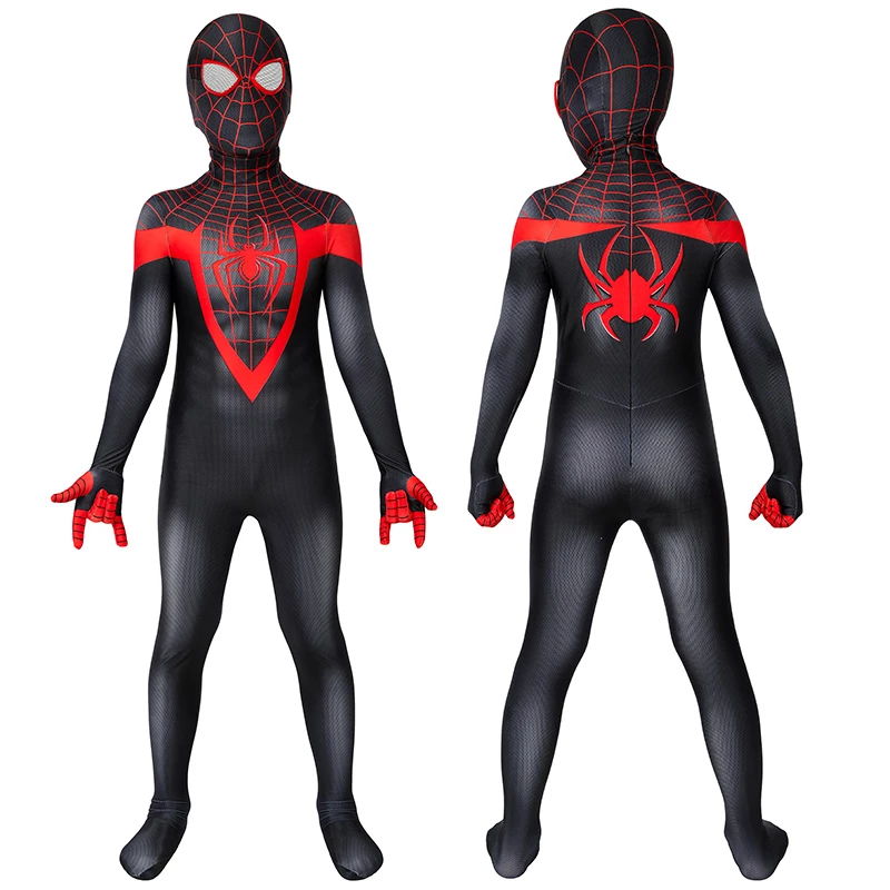Kids Ultimate Spider Man Cosplay Costume Spiderman PS5 Miles Morales Jumpsuit 3 Kids Ultimate Spider Man Cosplay Costume Spiderman PS5 Miles Morales Jumpsuit