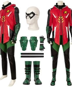 Knights Robin Red Costume Tim Drake Cosplay Suit