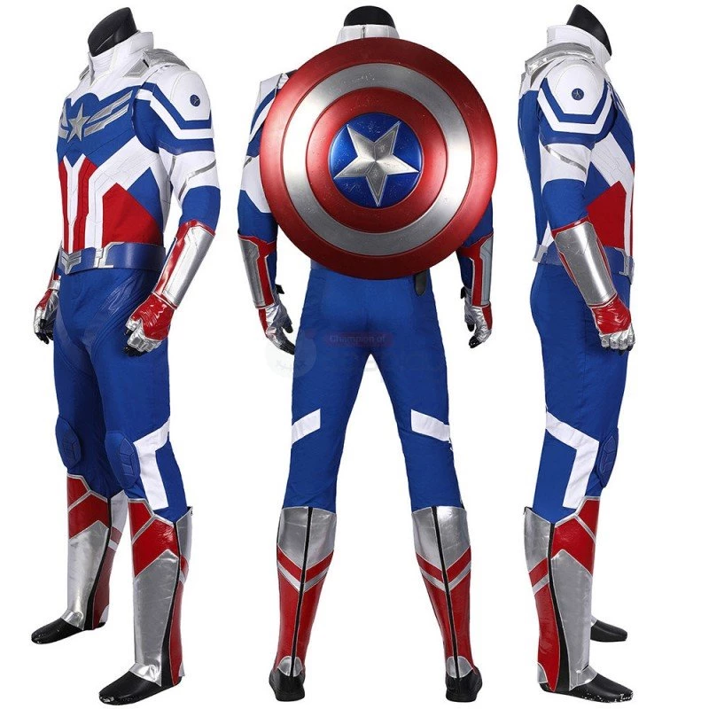 2021 Captain America Sam Wilson Costume New The Falcon and the Winter Soldier Cosplay Suit 3 2021 Captain America Sam Wilson Costume New The Falcon and the Winter Soldier Cosplay Suit - Image 2