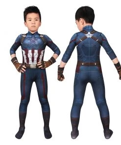 Kids Captain America Costume Avengers Infinity War Steve Rogers Cosplay Costume