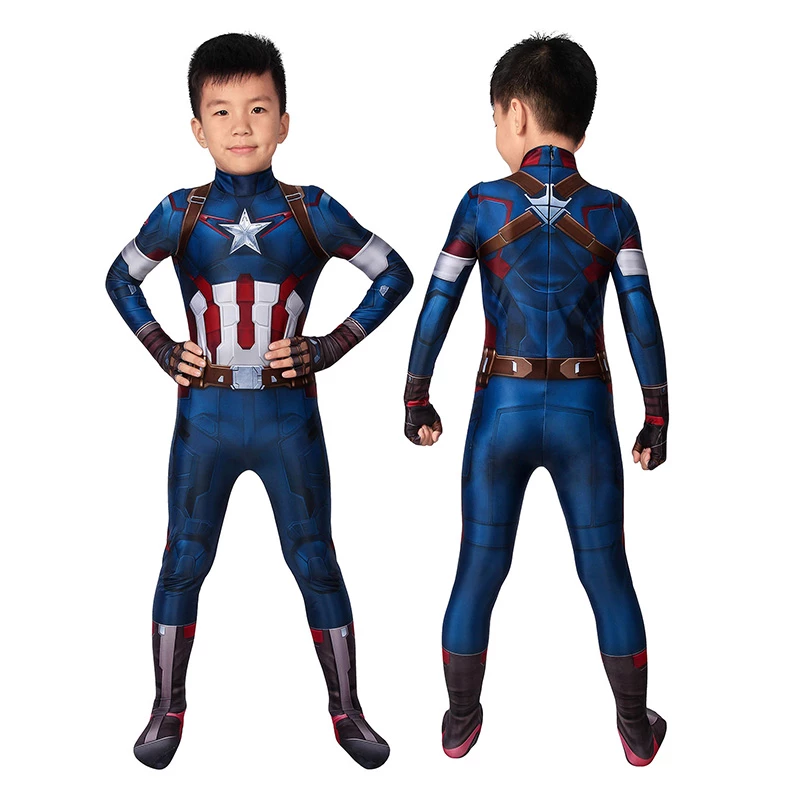 Kids Captain America Costume Avengers: Age Of Ultron Steven Rogers Cosplay Costume 3 Kids Captain America Costume Avengers: Age Of Ultron Steven Rogers Cosplay Costume