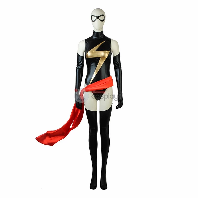 Captain Marvel Costume Carol Danvers Black Thunder Logo Jumpsuit Cosplay Costumes 4 Captain Marvel Costume Carol Danvers Black Thunder Logo Jumpsuit Cosplay Costumes - Image 2