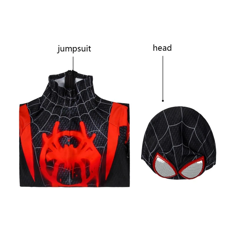 Kids Miles Morales Costume Spider-Man Into the Spider-Verse Cosplay Suit 15 Kids Miles Morales Costume Spider-Man Into the Spider-Verse Cosplay Suit - Image 13