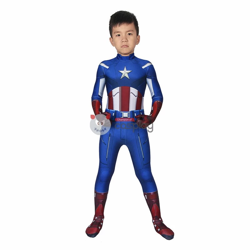 Kids Captain America Costume Avengers 1 Steve Rogers Cosplay Costume 4 Kids Captain America Costume Avengers 1 Steve Rogers Cosplay Costume - Image 2