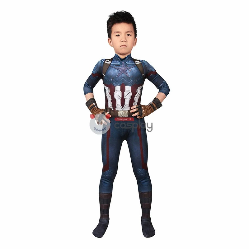 Kids Captain America Costume Avengers Infinity War Steve Rogers Cosplay Costume 4 Kids Captain America Costume Avengers Infinity War Steve Rogers Cosplay Costume - Image 2