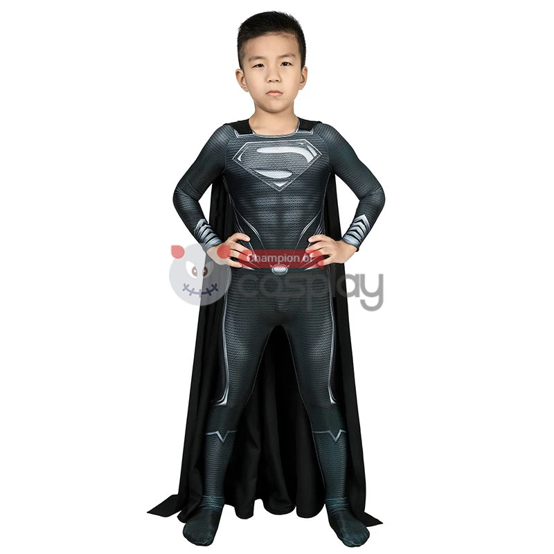 Kids Clark Kent Cosplay Costume Black Jumpsuit 7 Kids Clark Kent Cosplay Costume Black Jumpsuit - Image 5