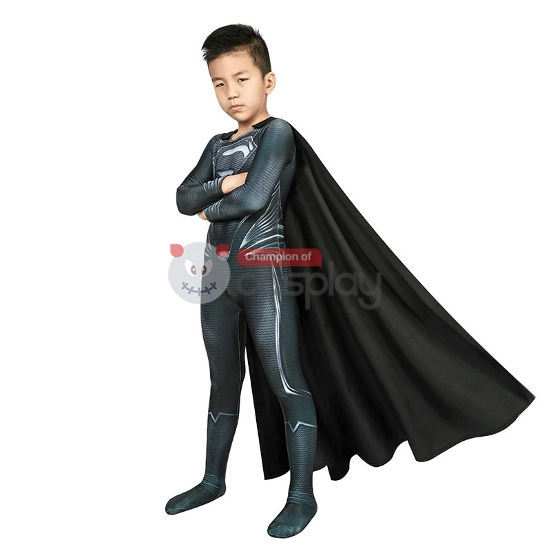 Kids Clark Kent Cosplay Costume Black Jumpsuit 8 Kids Clark Kent Cosplay Costume Black Jumpsuit - Image 6