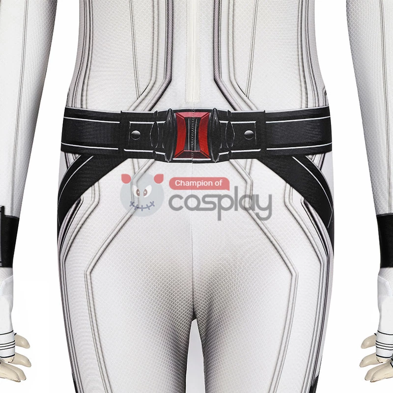 Natasha Romanoff White Jumpsuit 2020 Movie Black Widow Cosplay Costume 8 Natasha Romanoff White Jumpsuit 2020 Movie Black Widow Cosplay Costume - Image 6